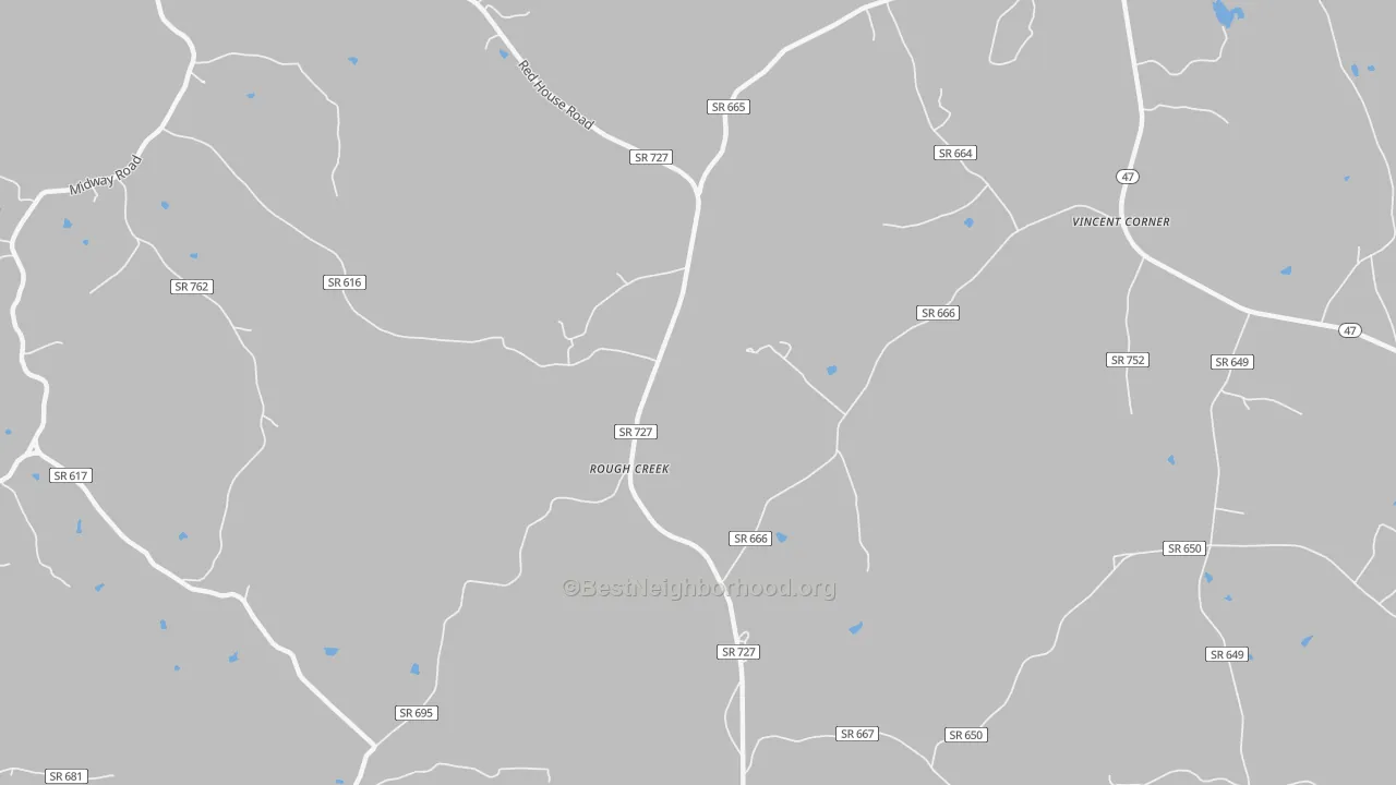 Transit Grade map of Rough Creek, VA