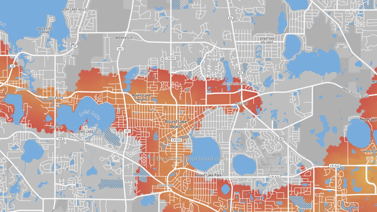 Transit Grade map of Round Lake Beach, IL
