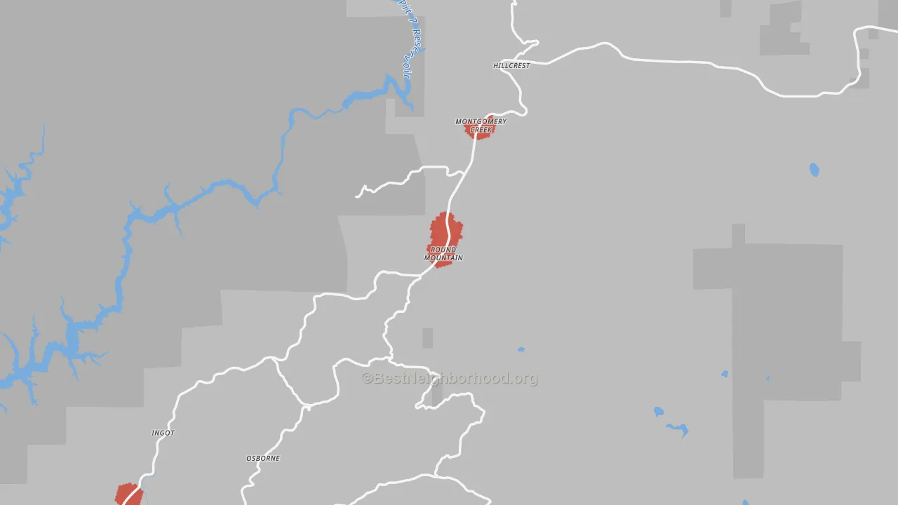 Transit Grade map of Round Mountain, CA