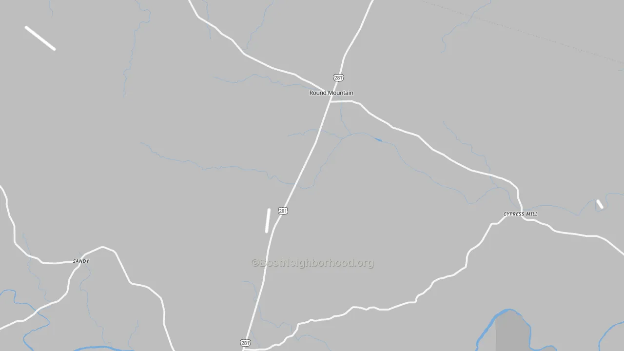 Transit Grade map of Round Mountain, TX