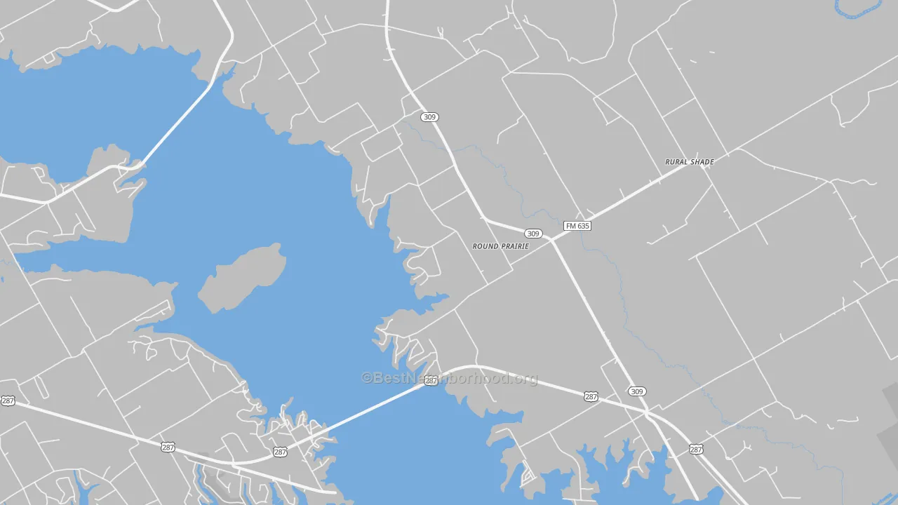 Transit Grade map of Round Prairie, TX