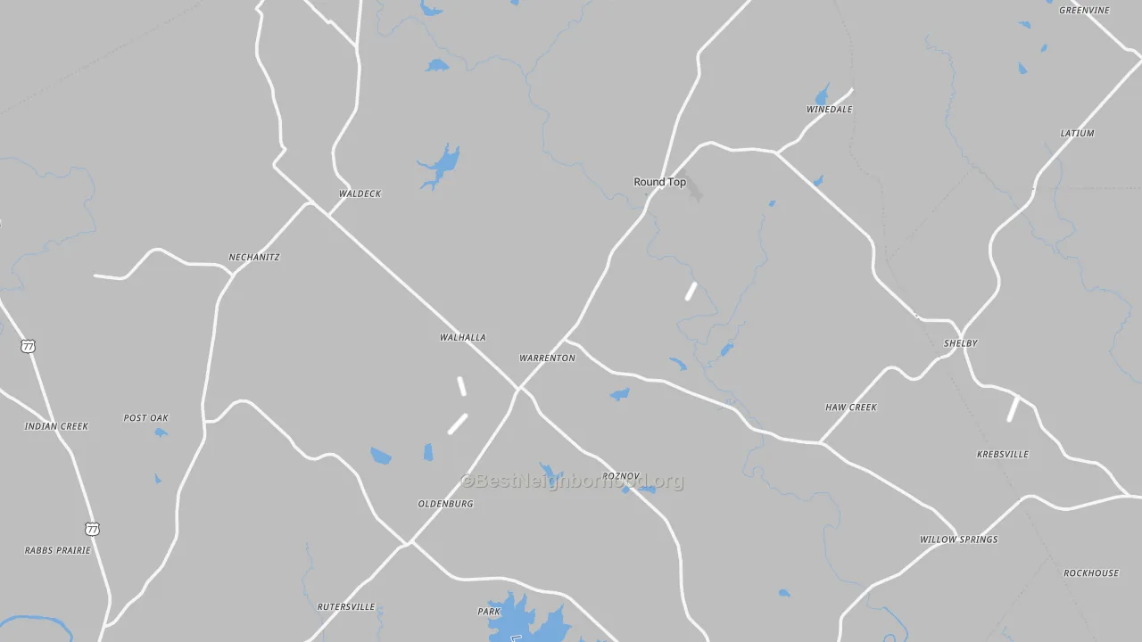Transit Grade map of Round Top, TX