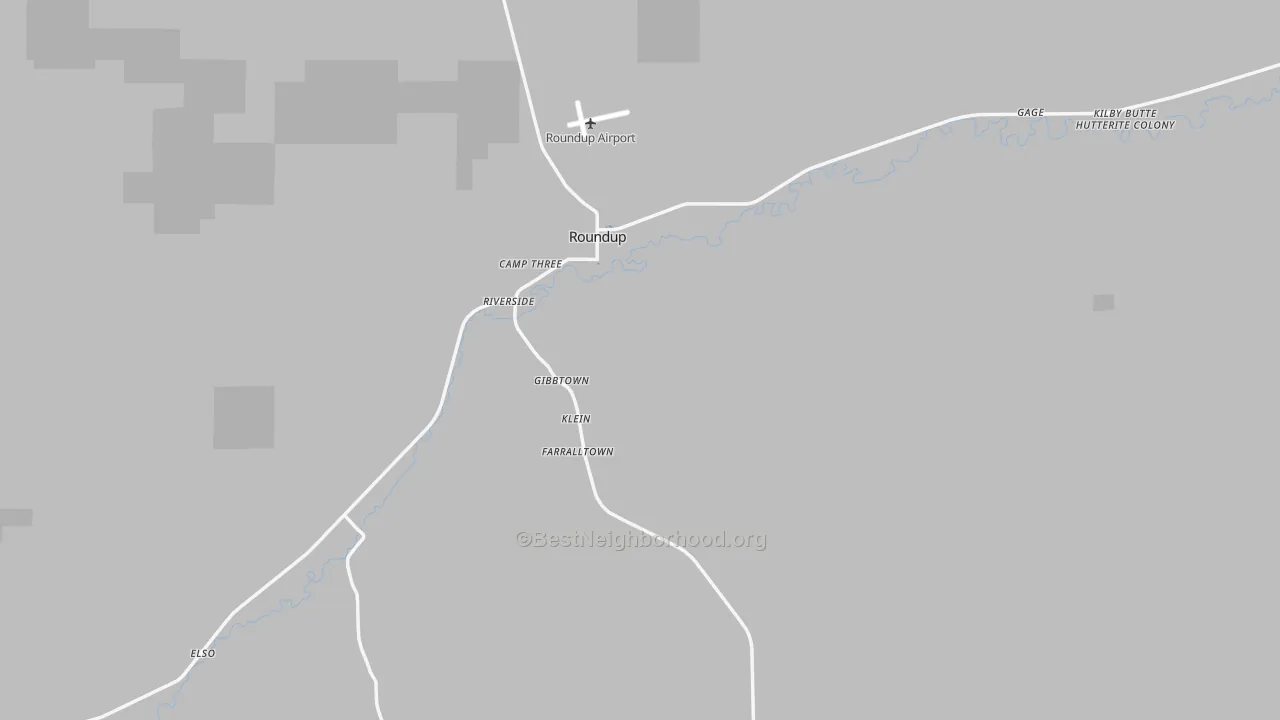 Transit Grade map of Roundup, MT