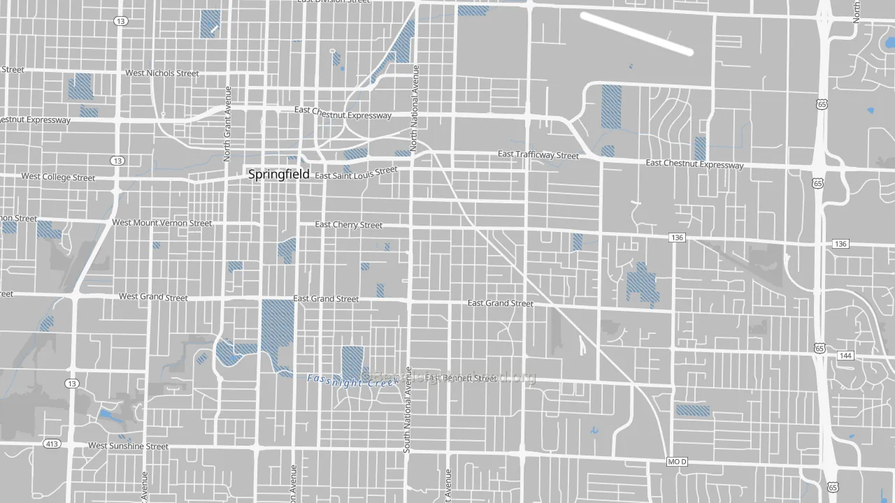 Transit Grade map of Rountree, Springfield, MO