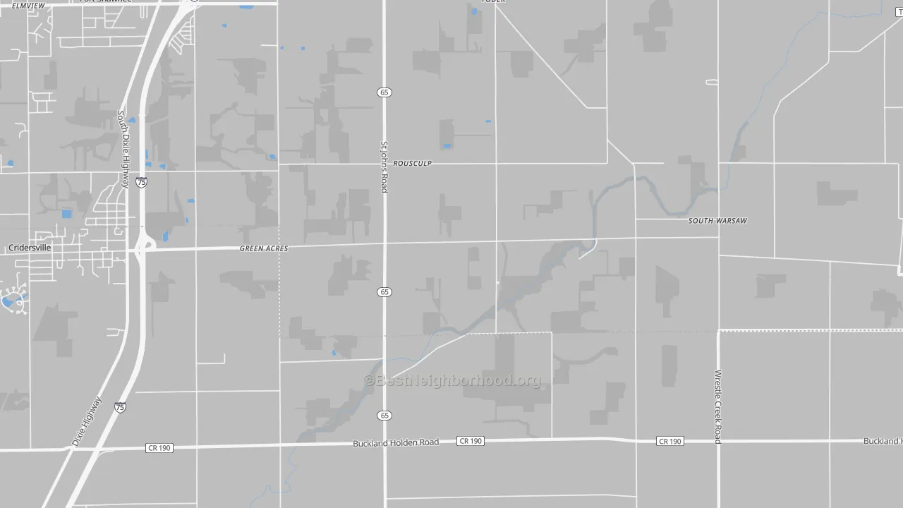 Transit Grade map of Rousculp, OH