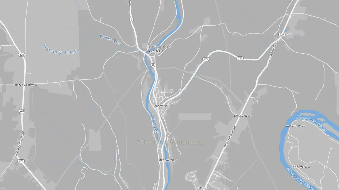 Transit Grade map of Rouseville, PA