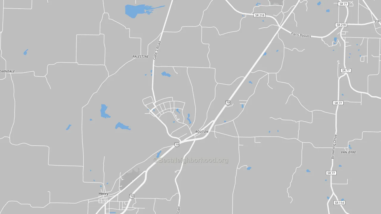 Transit Grade map of Routon, TN