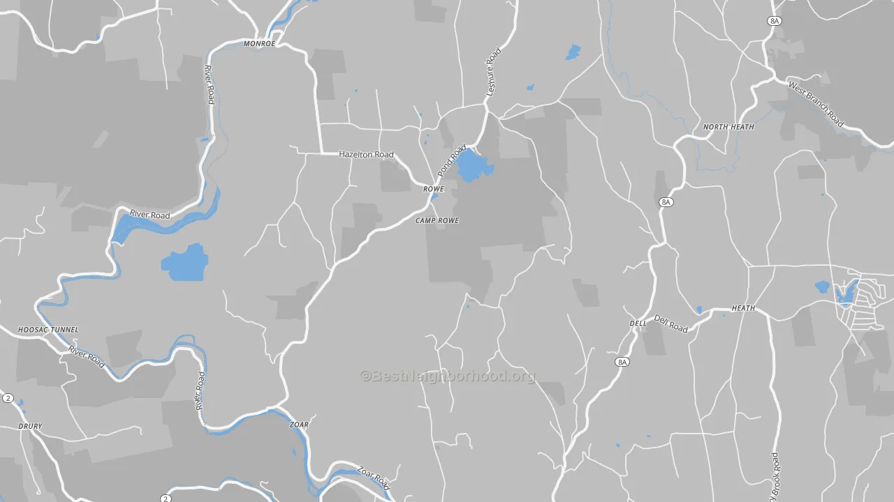 Transit Grade map of Rowe, MA