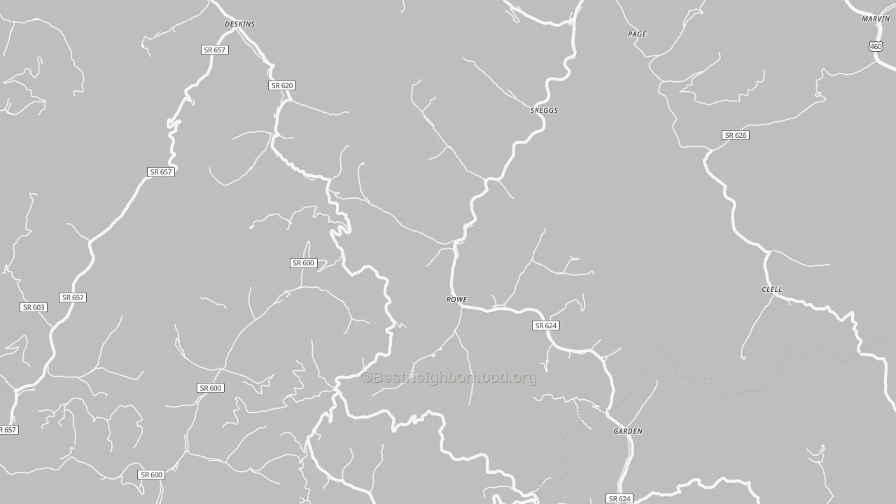 Transit Grade map of Rowe, VA