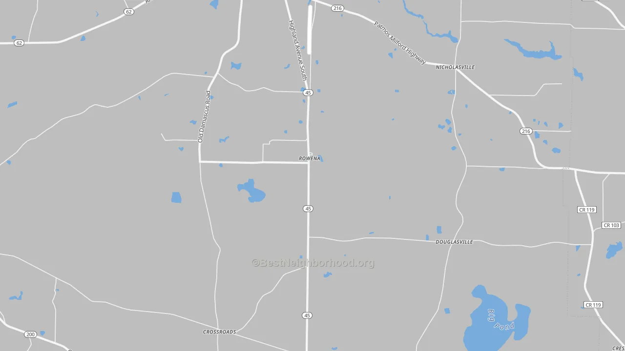Transit Grade map of Rowena, GA