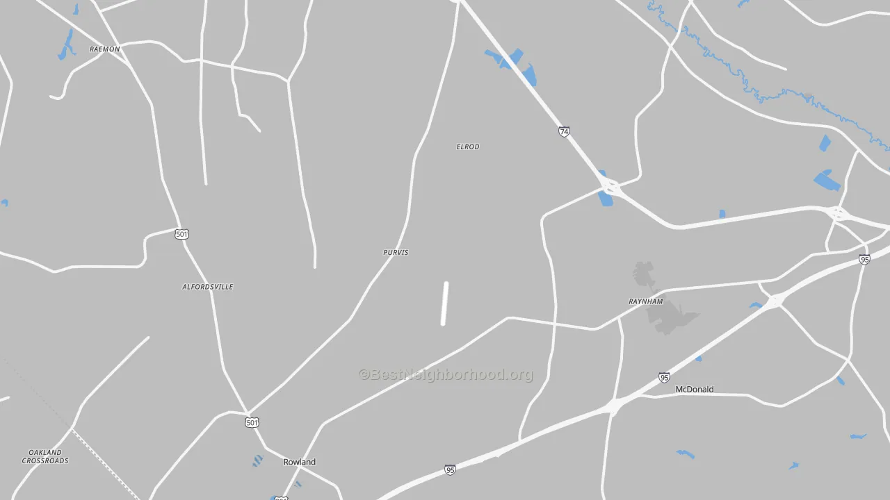 Transit Grade map of Rowland, NC