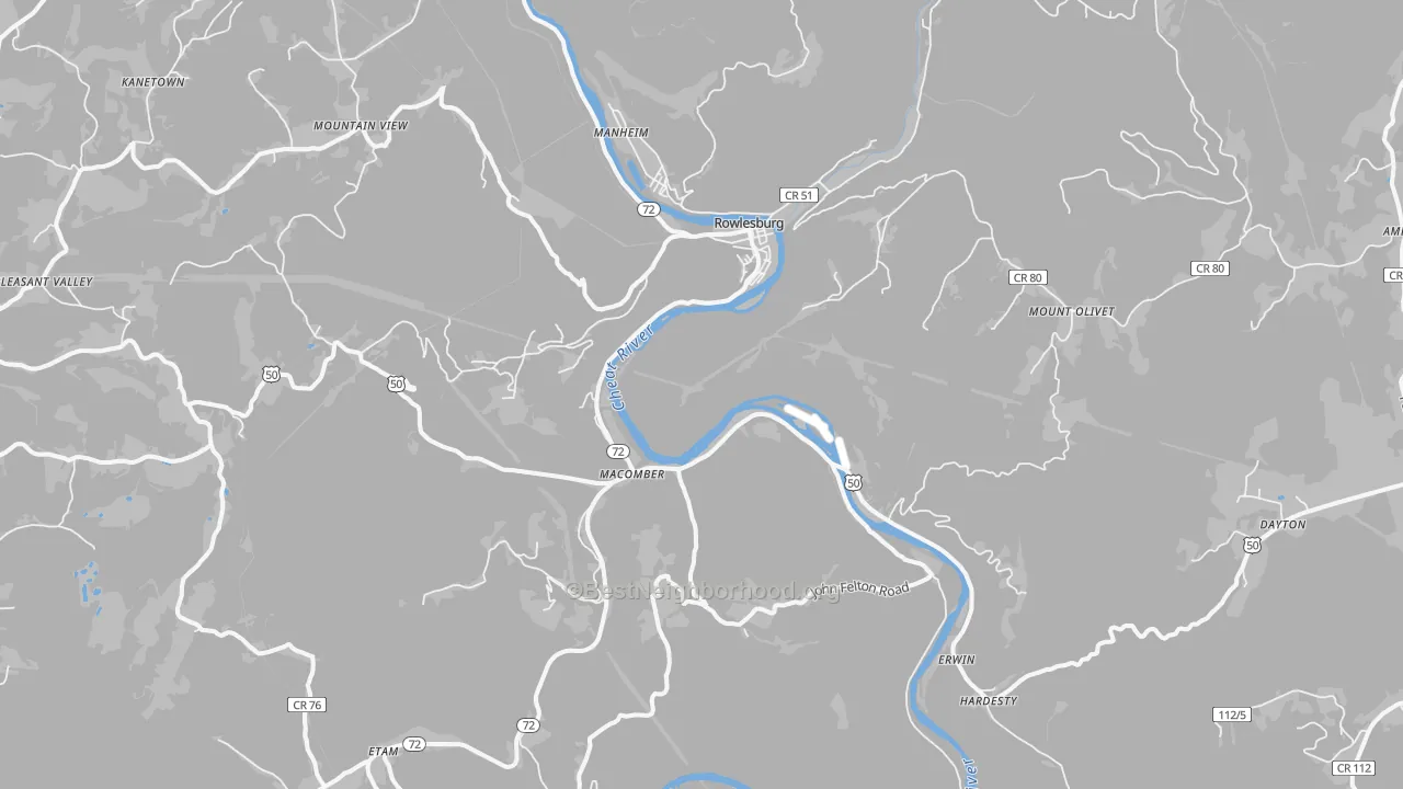 Transit Grade map of Rowlesburg, WV