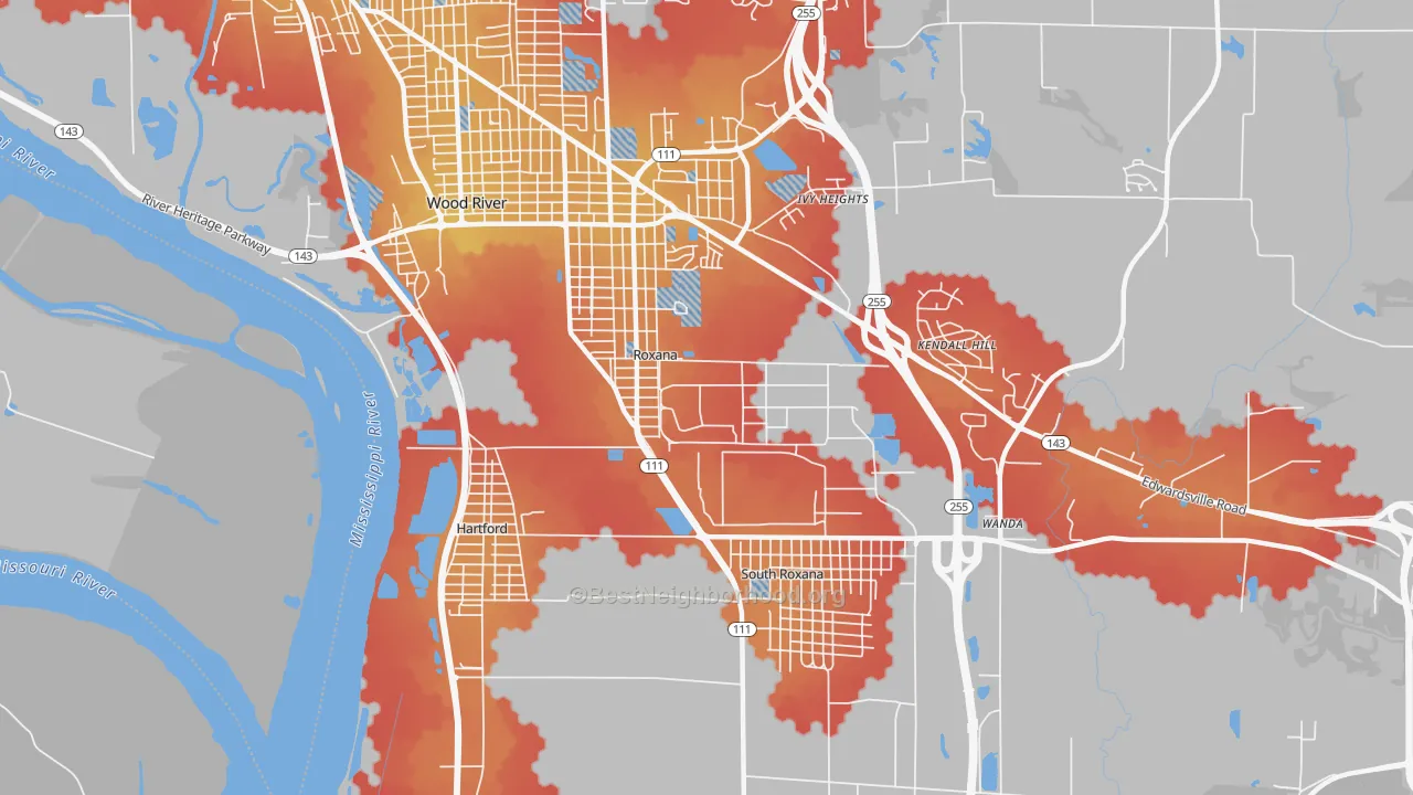 Transit Grade map of Roxana, IL