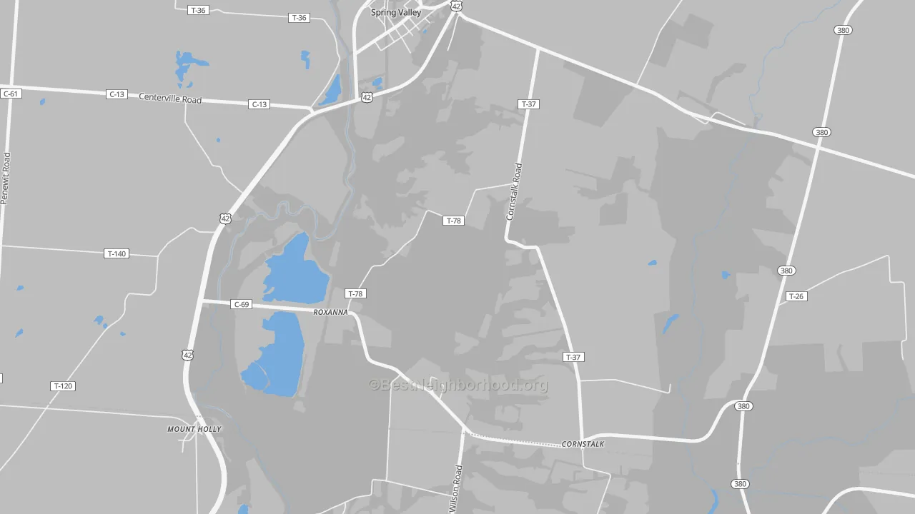 Transit Grade map of Roxanna, OH