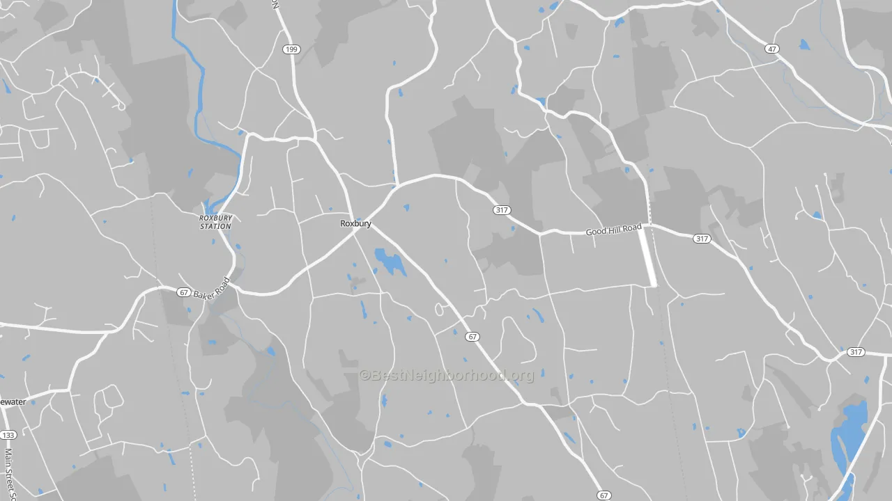 Transit Grade map of Roxbury, CT