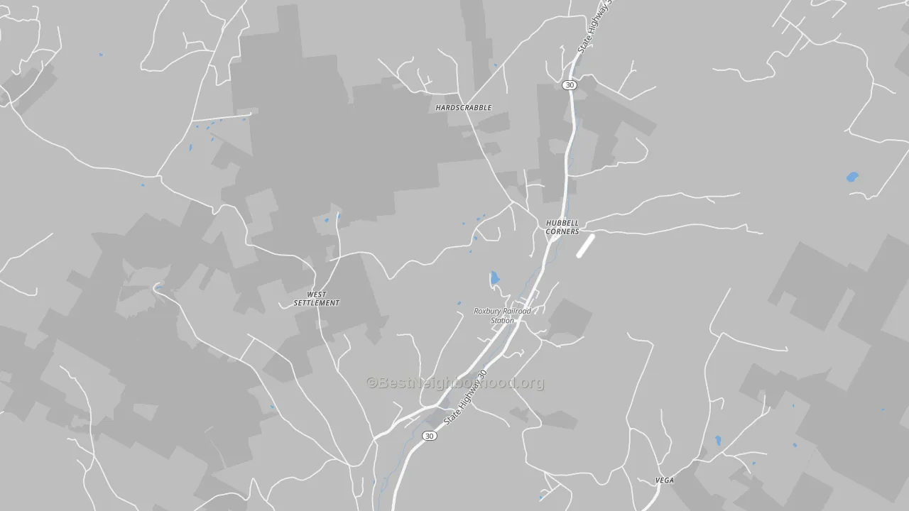 Transit Grade map of Roxbury, NY
