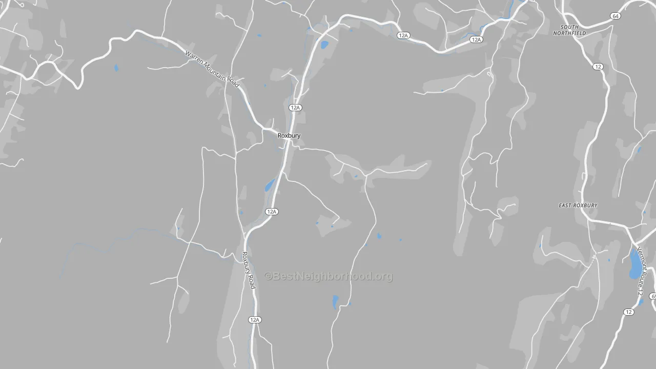 Transit Grade map of Roxbury, VT