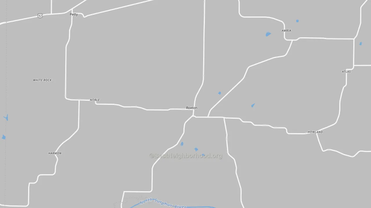 Transit Grade map of Roxton, TX