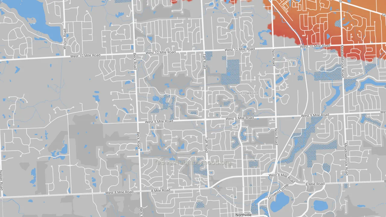 Transit Grade map of Royal Crown Estates, Novi, MI