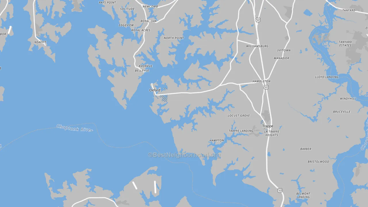 Transit Grade map of Royal Oak, MD