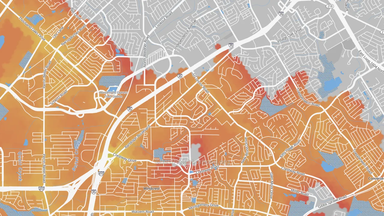 Transit Grade map of Royal Ridge, San Antonio, TX