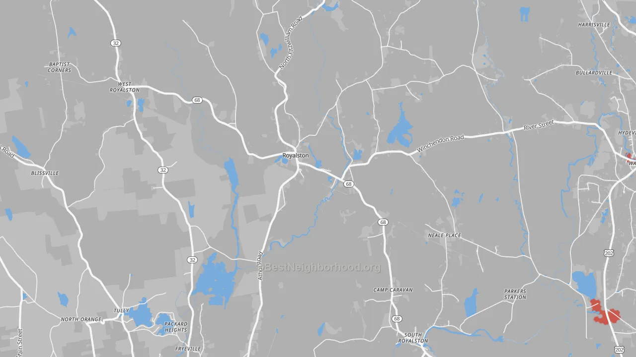 Transit Grade map of Royalston, MA