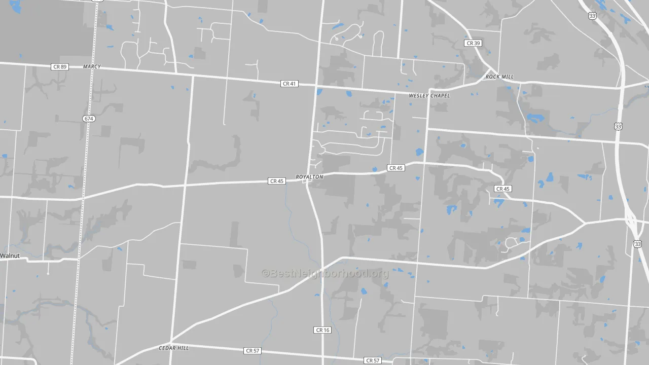 Transit Grade map of Royalton, OH