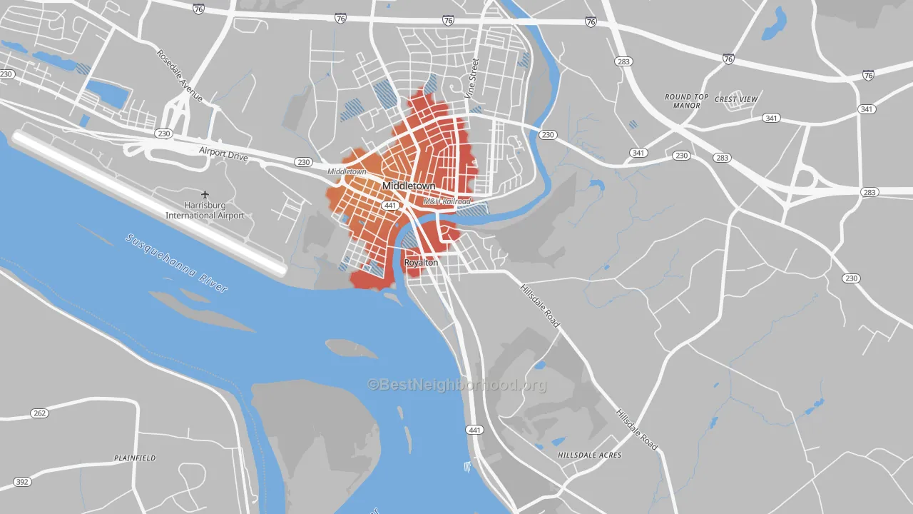 Transit Grade map of Royalton, PA