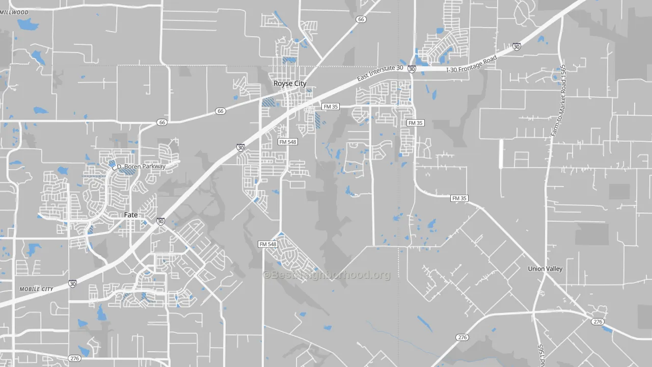 Transit Grade map of Royse City, TX