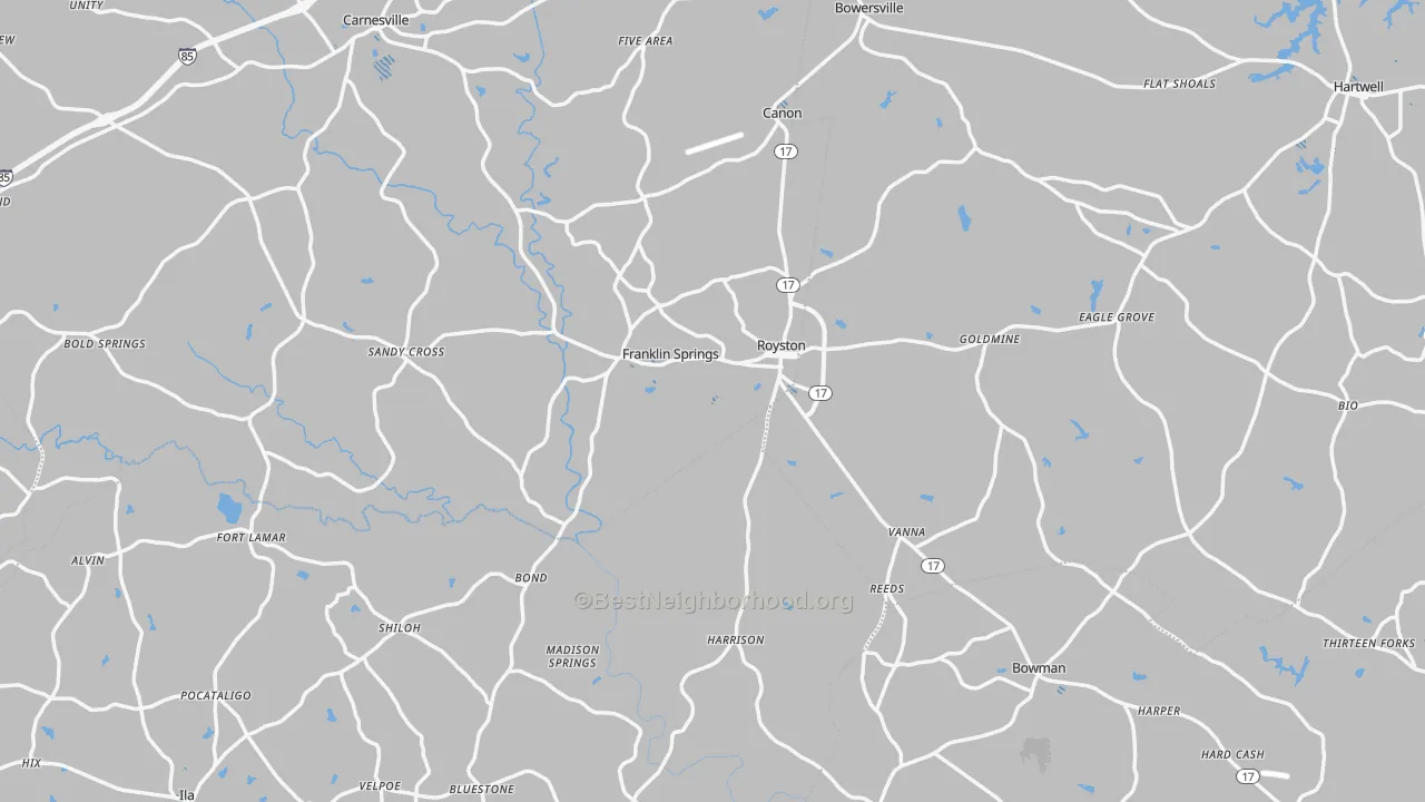 Transit Grade map of Royston, GA