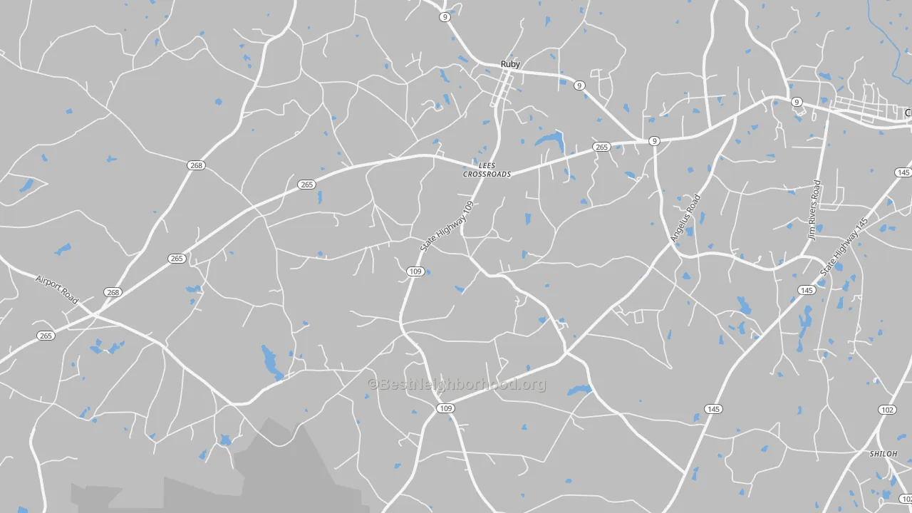 Transit Grade map of Ruby, SC