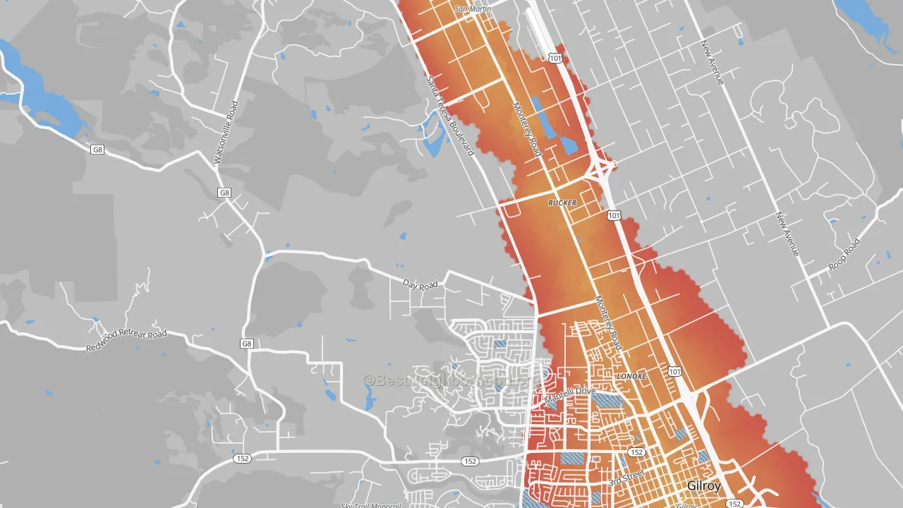 Transit Grade map of Rucker, CA