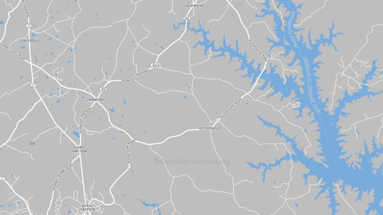 Transit Grade map of Ruckersville, GA