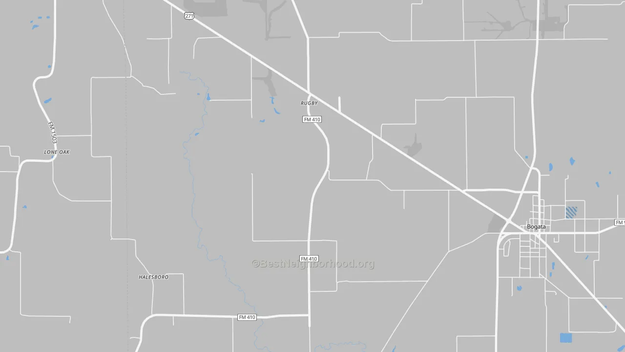 Transit Grade map of Rugby, TX