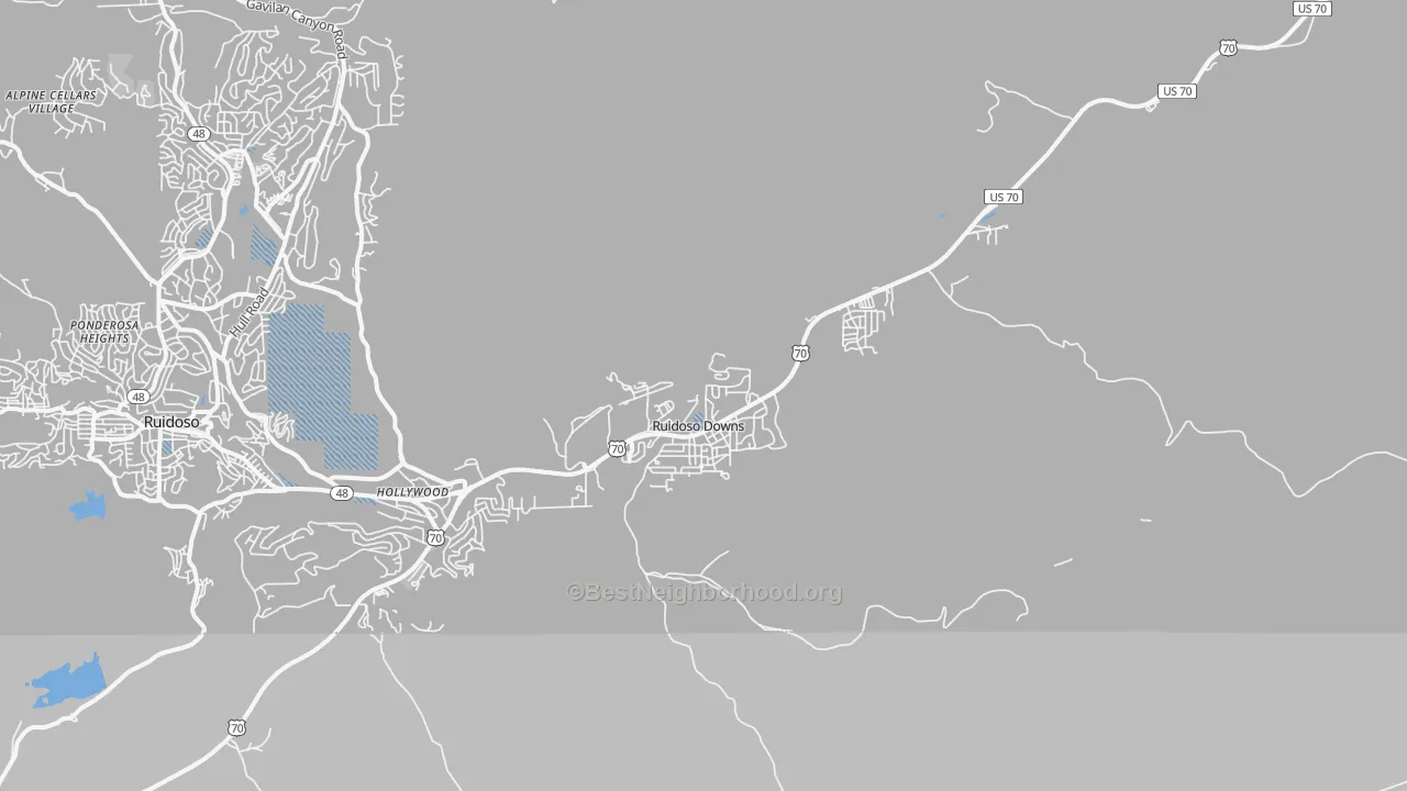 Transit Grade map of Ruidoso Downs, NM