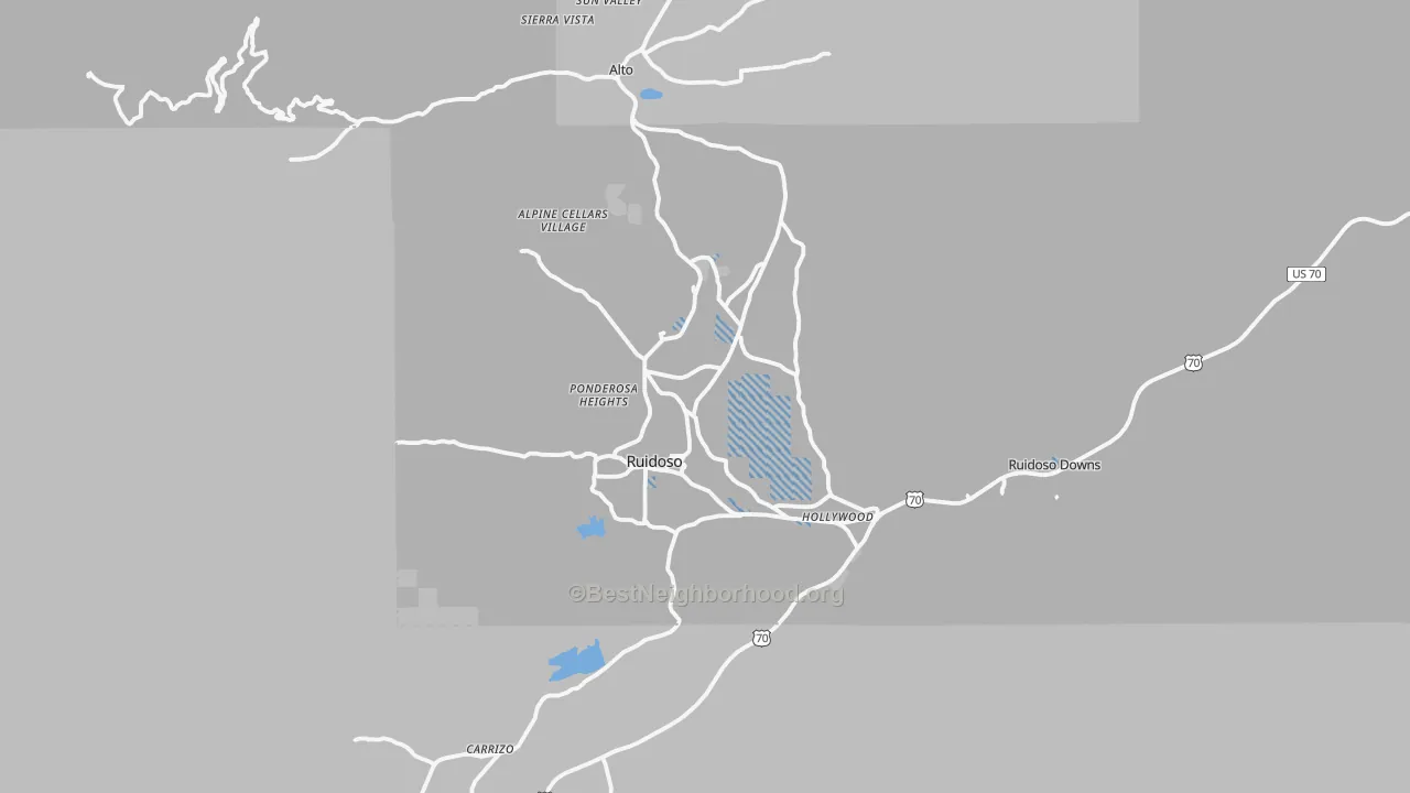 Transit Grade map of Ruidoso, NM