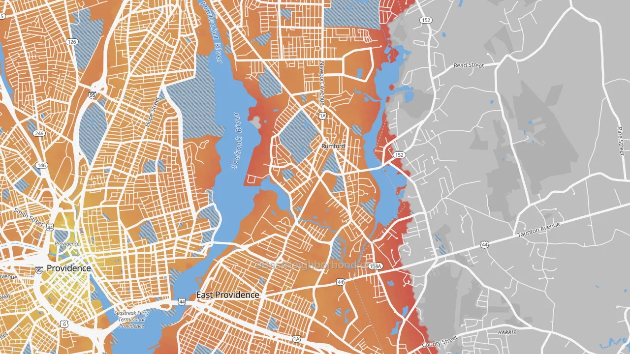 Transit Grade map of Rumford, RI