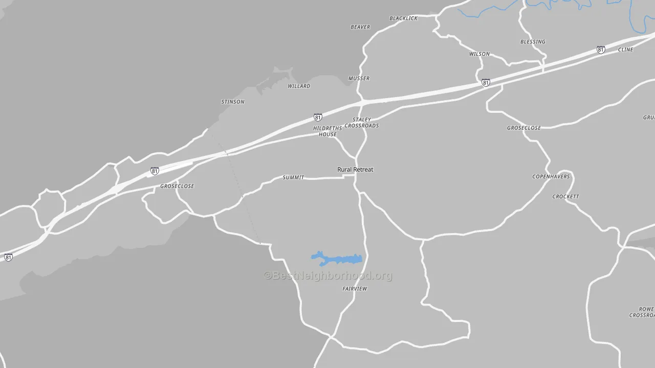 Transit Grade map of Rural Retreat, VA