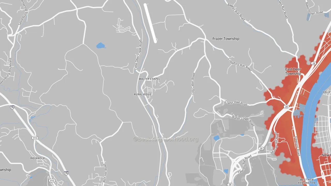 Transit Grade map of Rural Ridge, PA