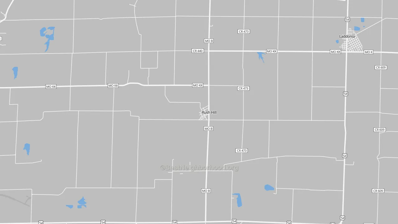 Transit Grade map of Rush Hill, MO