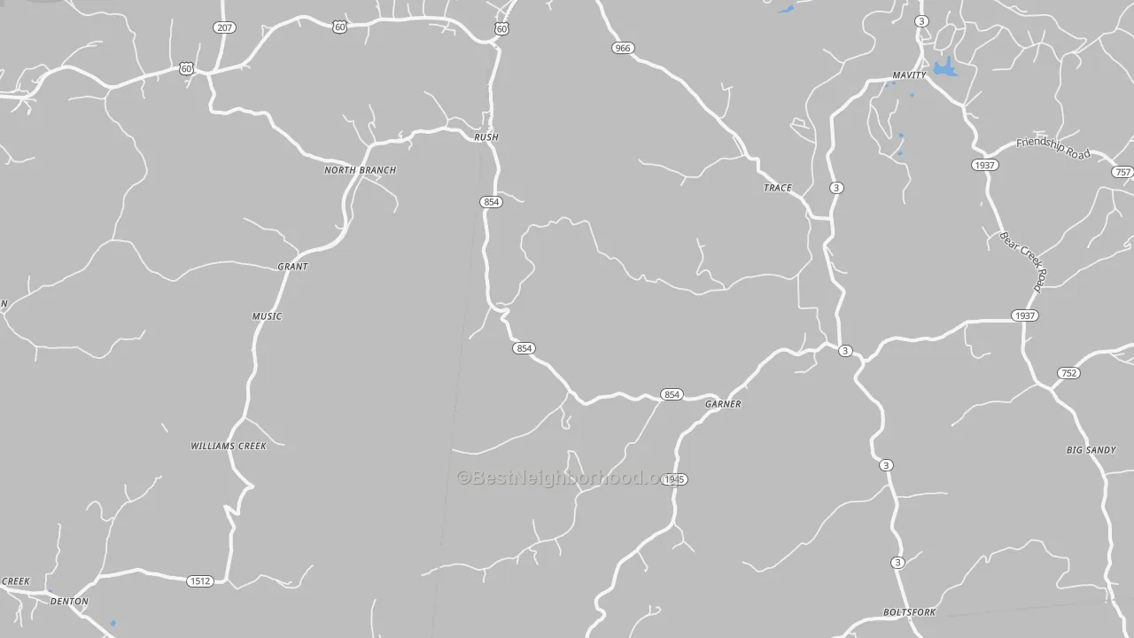 Transit Grade map of Rush, KY