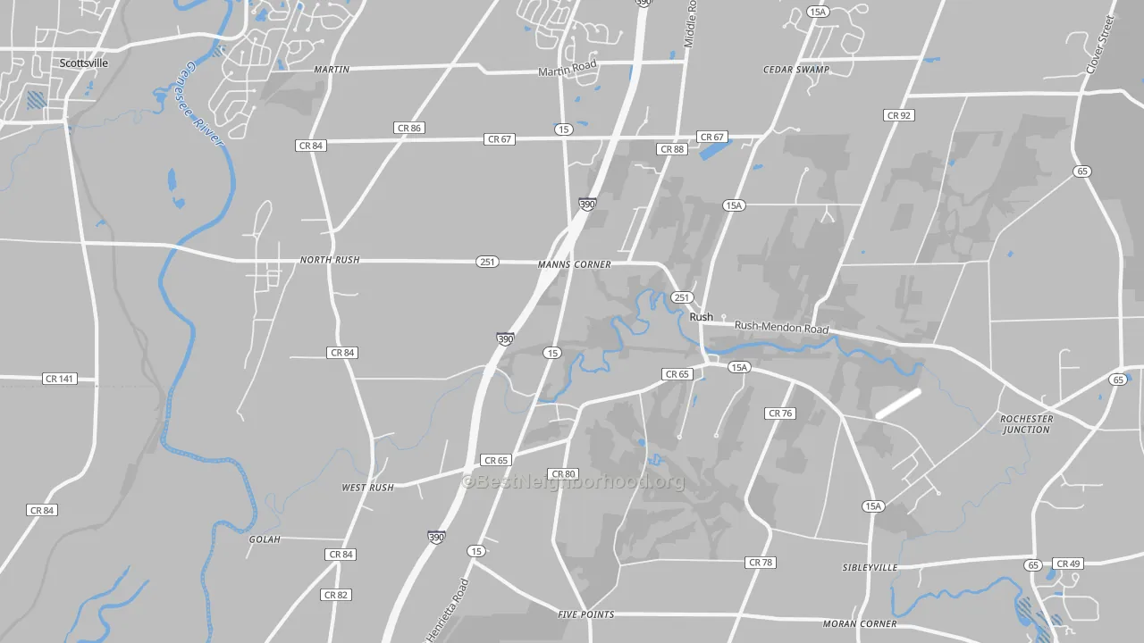 Transit Grade map of Rush, NY