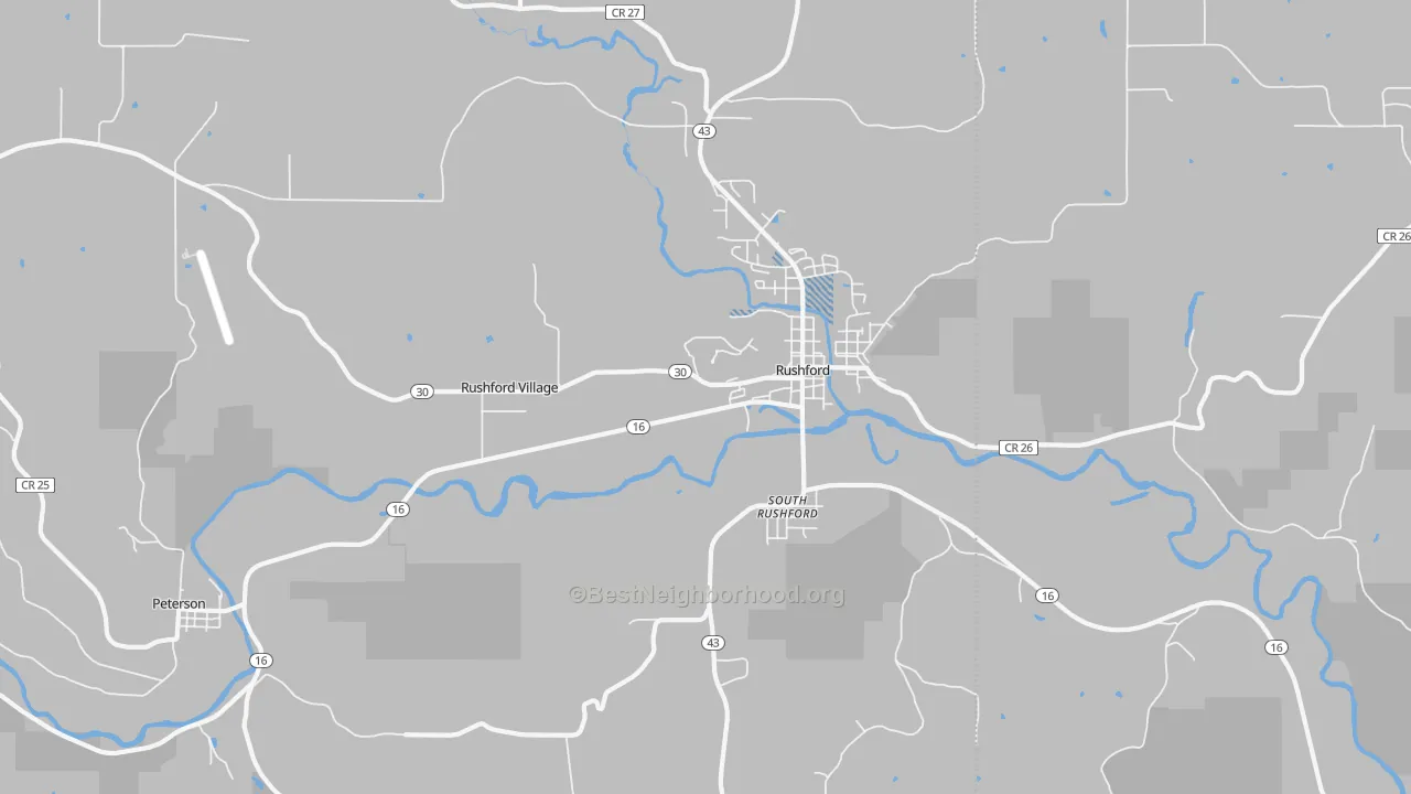 Transit Grade map of Rushford Village, MN