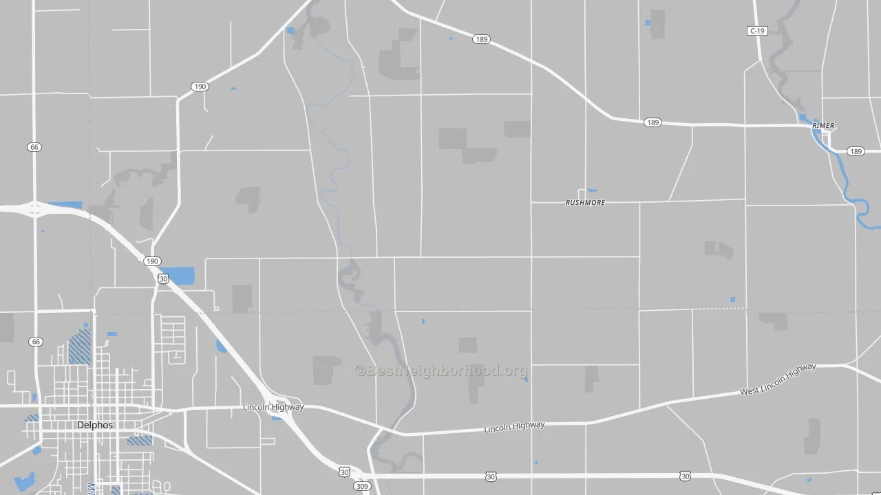 Transit Grade map of Rushmore, OH