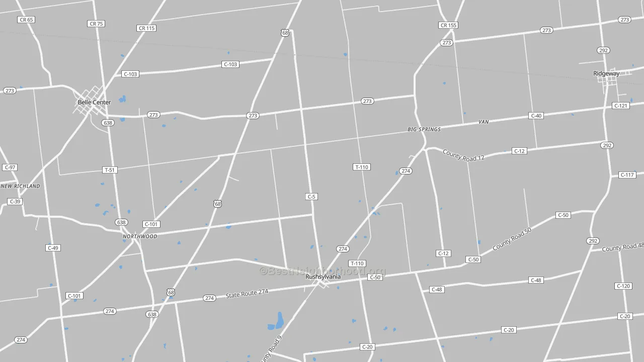 Transit Grade map of Rushsylvania, OH