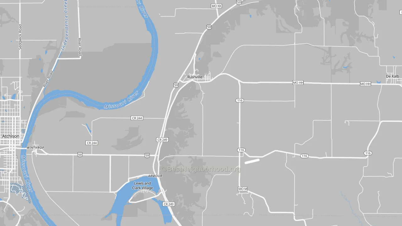 Transit Grade map of Rushville, MO