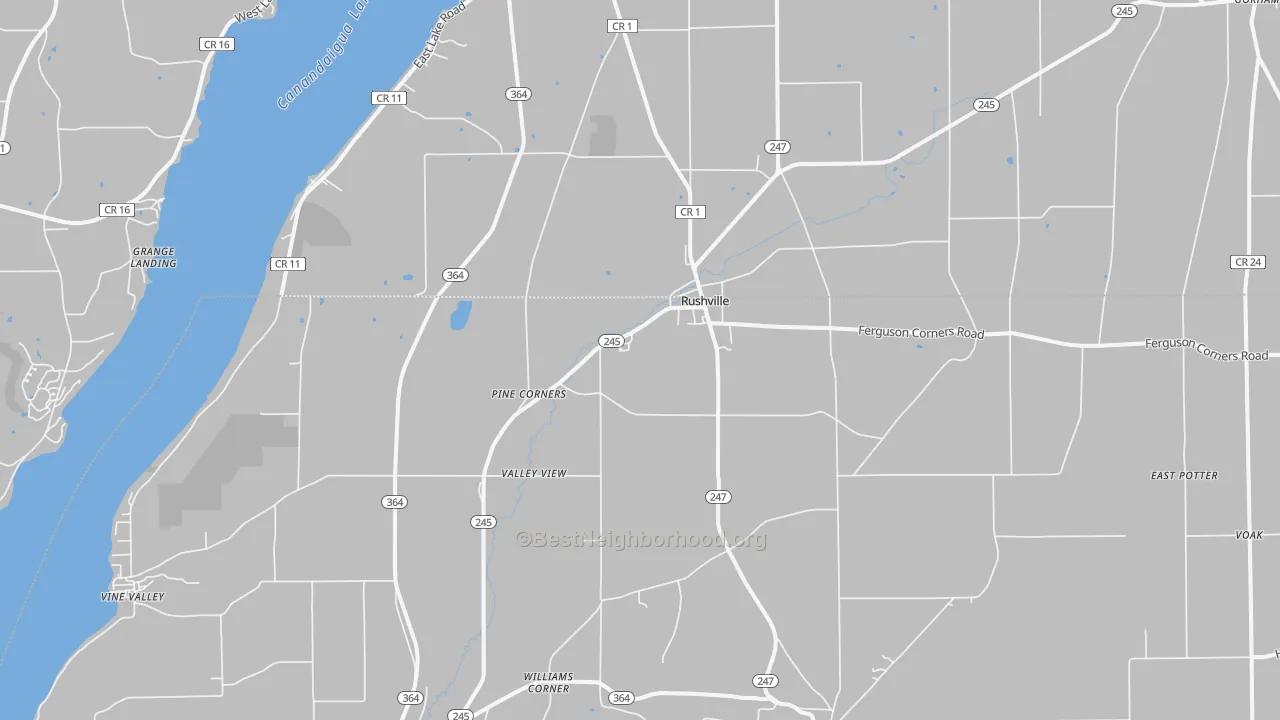 Transit Grade map of Rushville, NY
