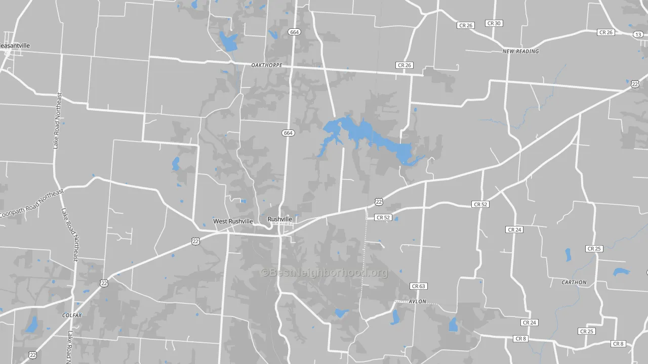 Transit Grade map of Rushville, OH