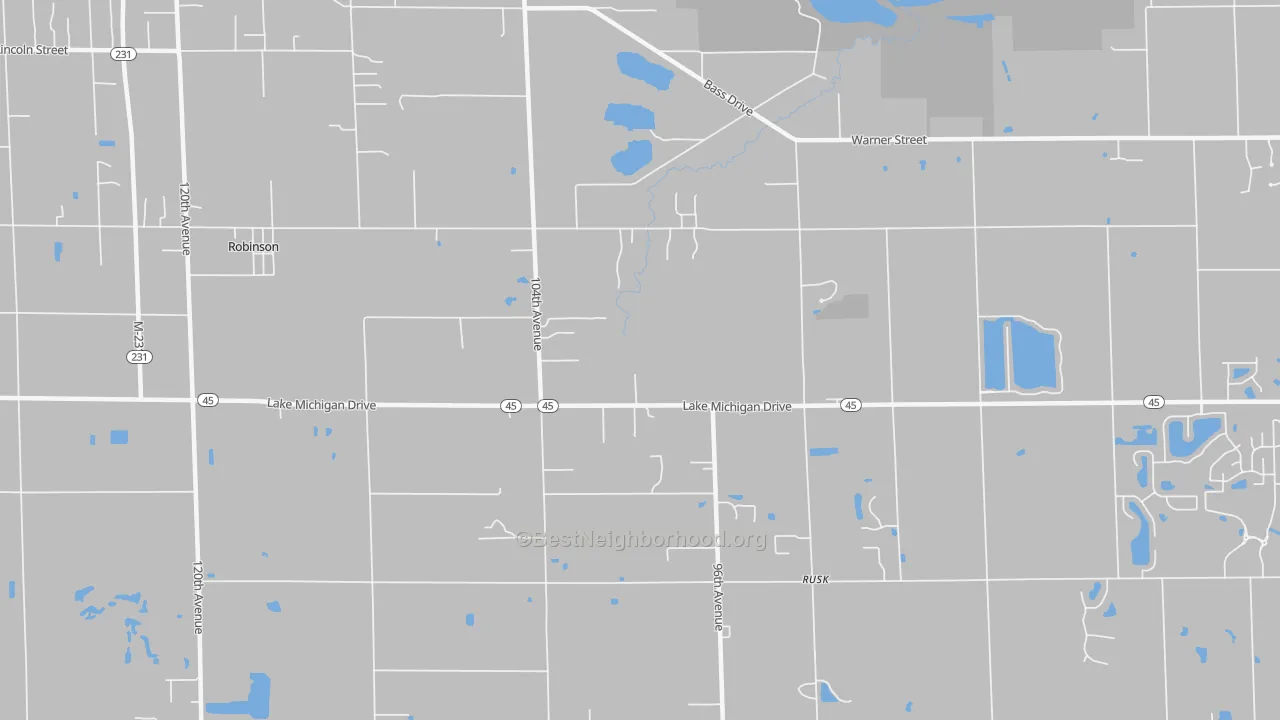 Transit Grade map of Rusk, MI