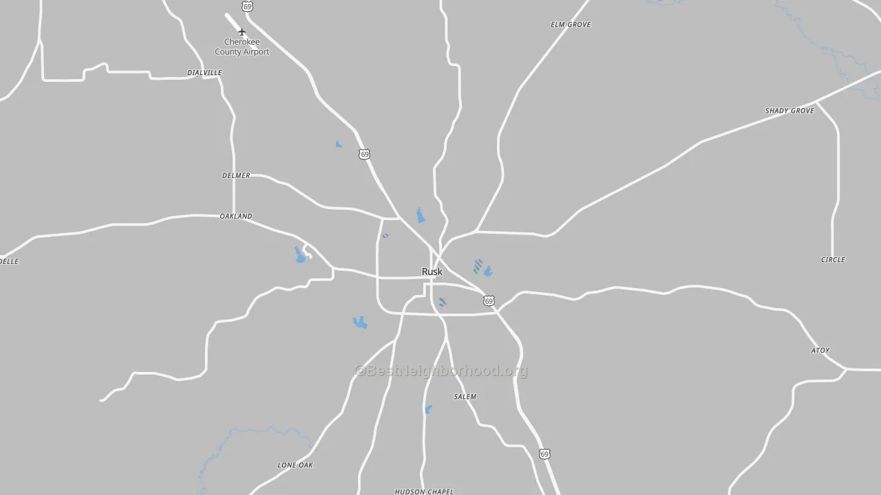 Transit Grade map of Rusk, TX
